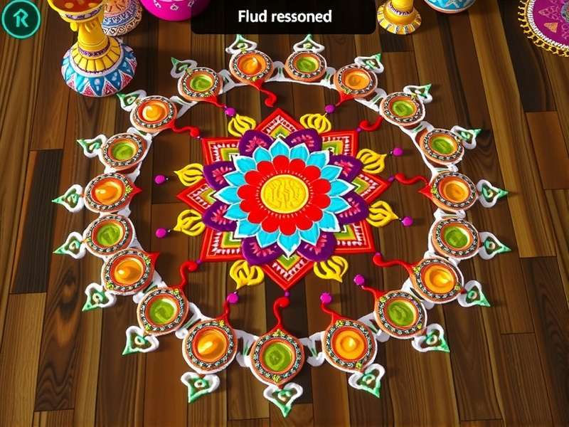 Advanced rangoli design created in Rangoli Masterpiece